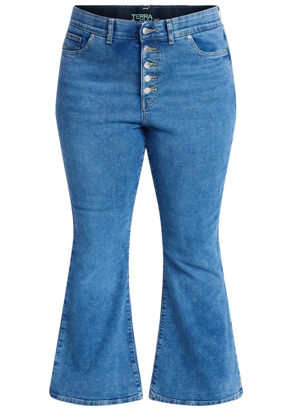 Terra & Sky Women's Plus Size Core Flare Jeans, Sizes 18W